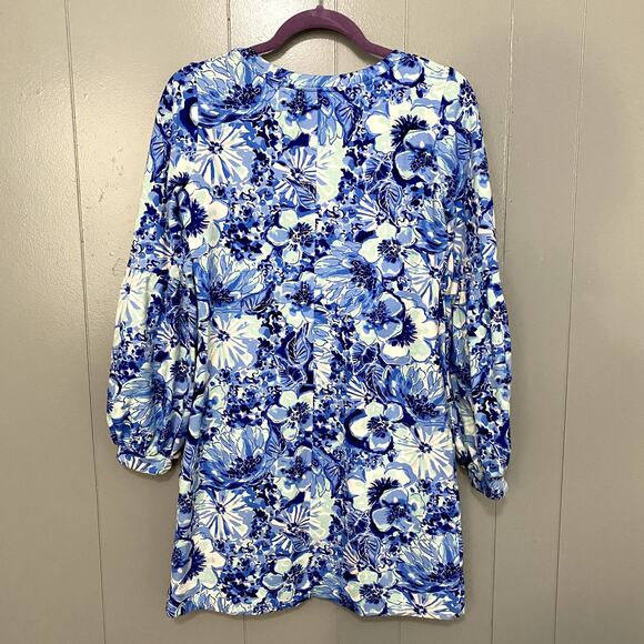 Lilly Pulitzer Coastal Blue Catch N Keep Jersey Knit Preppy Bartlett Dress S - Picture 6 of 9